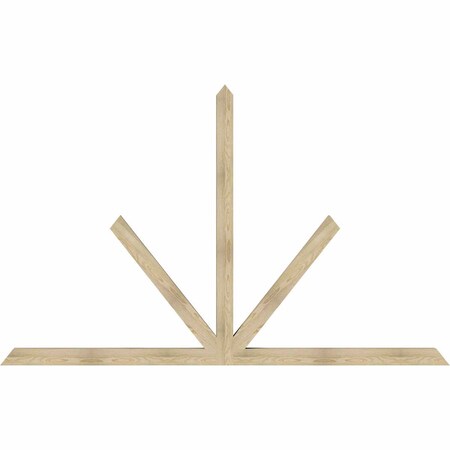 Ekena Millwork Saratoga Rough Sawn Timber Gable Bracket, Douglas Fir, 108"W x 68"H x 4"D x 4"F, 15/12 Pitch GBW108X68X0404SAR00RDF